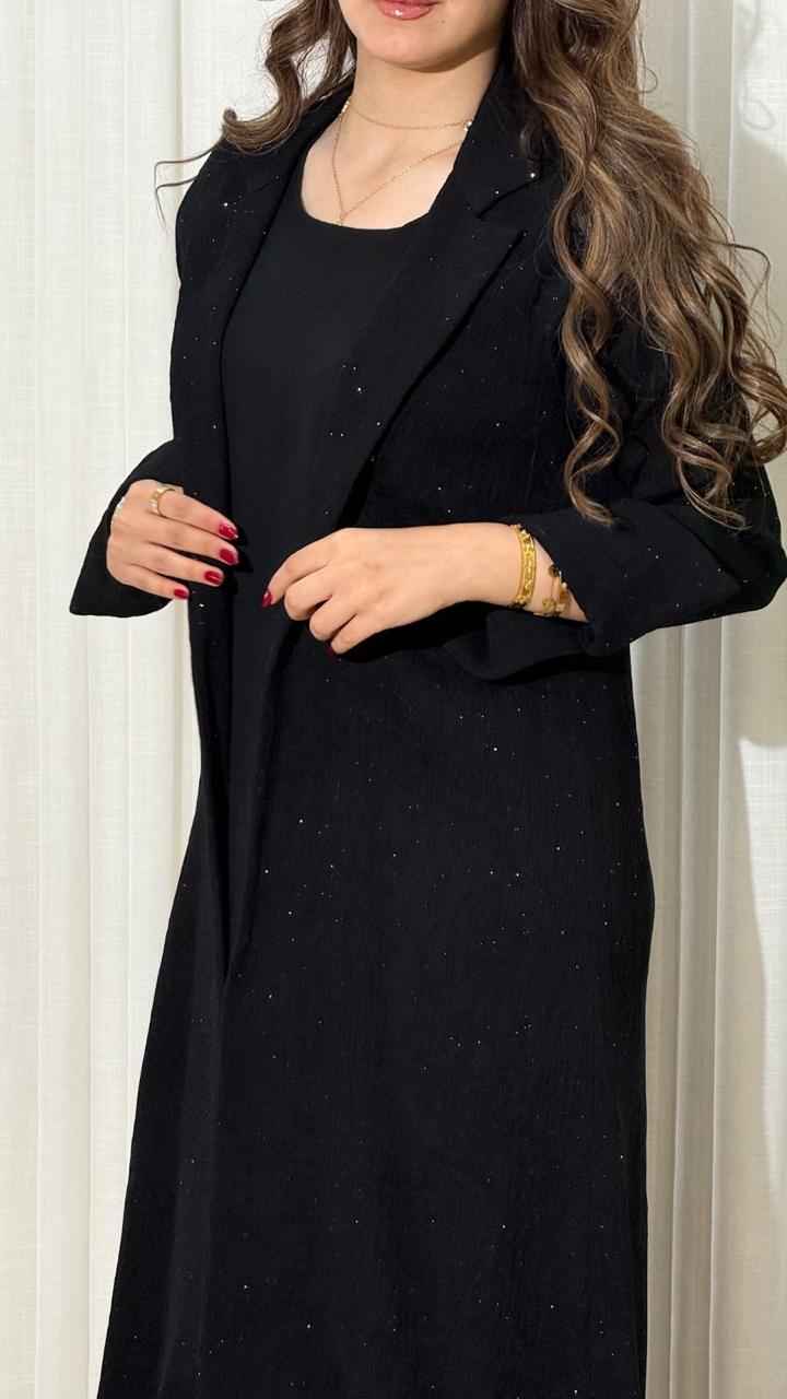 Heavy Crepe Winter Abaya with Subtle Shine & Inner Dress