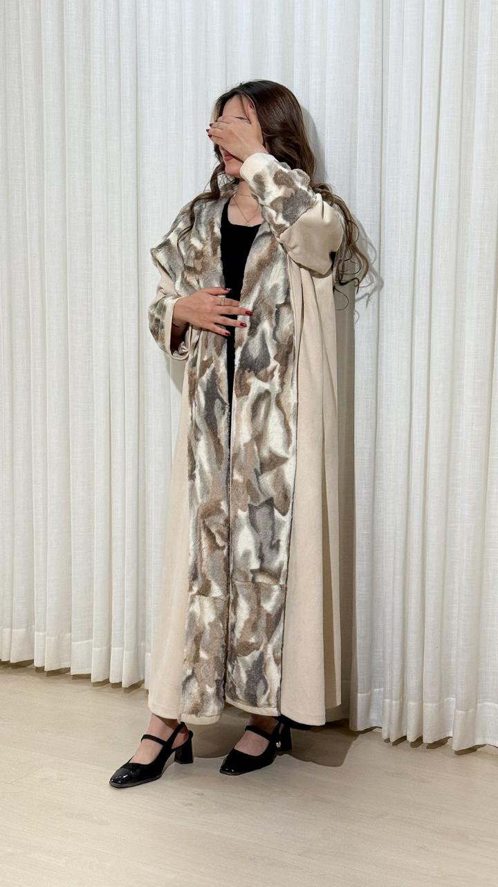 Suede & Fur Winter Abaya